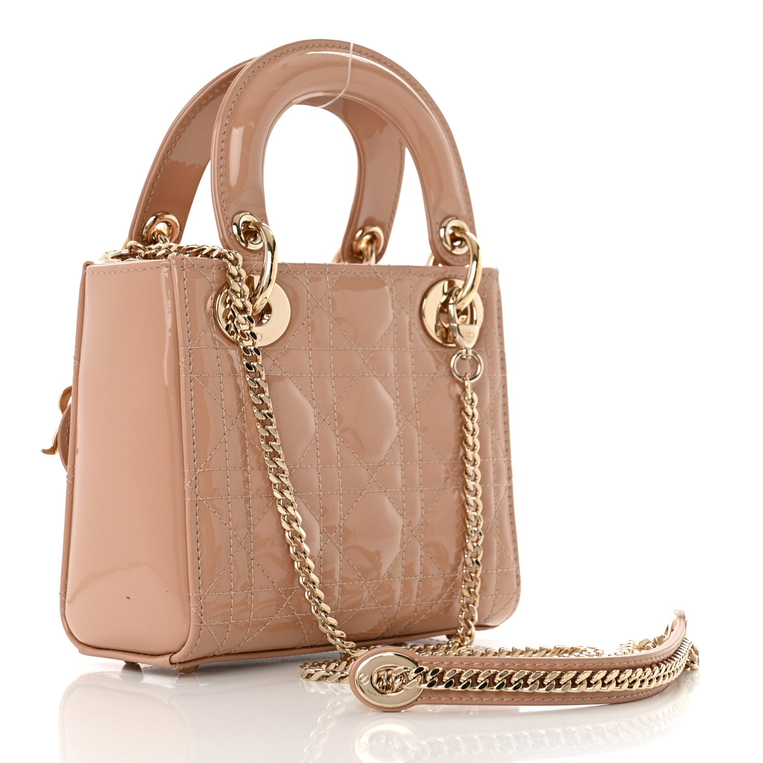 Christian Dior Patent Cannage Mini Lady Dior Light Pink 2 of 12