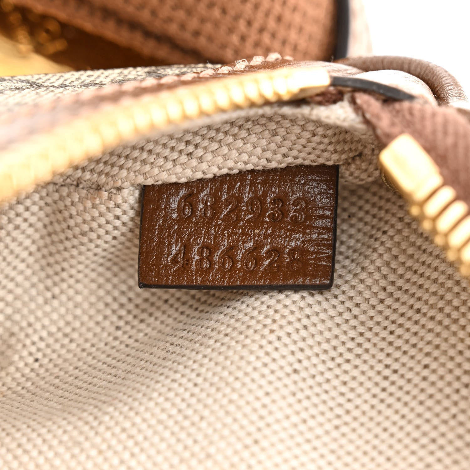 Gucci GG Supreme Monogram Textured Calfskin Retro Interlocking G Belt Bag Beige Ebony Brown Sugar 7 of 10