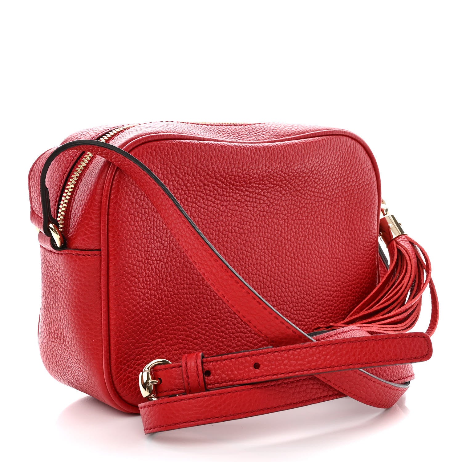 Gucci Pebbled Calfskin Small Soho Disco Bag Tabasco Red 3 of 10