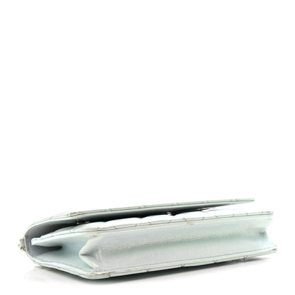 Chanel Iridescent Calfskin Quilted Wallet On Chain WOC Light Blue 4 of 12