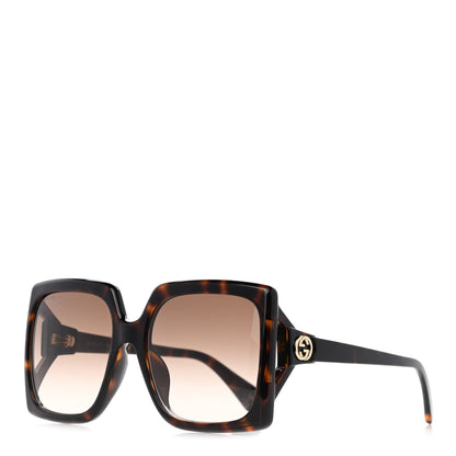 Gucci Acetate Square Frame Sunglasses GG0876SA Tortoise 1 of 8