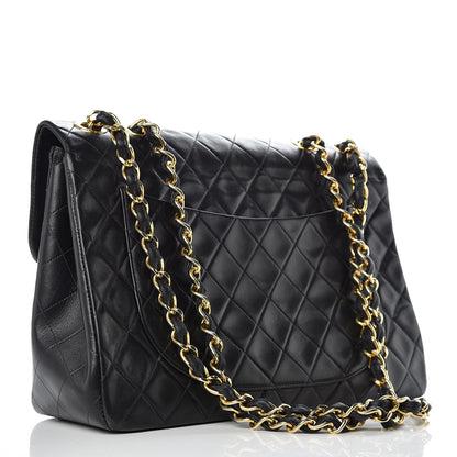 Chanel Lambskin Quilted XL Jumbo Single Flap Black 3 of 12