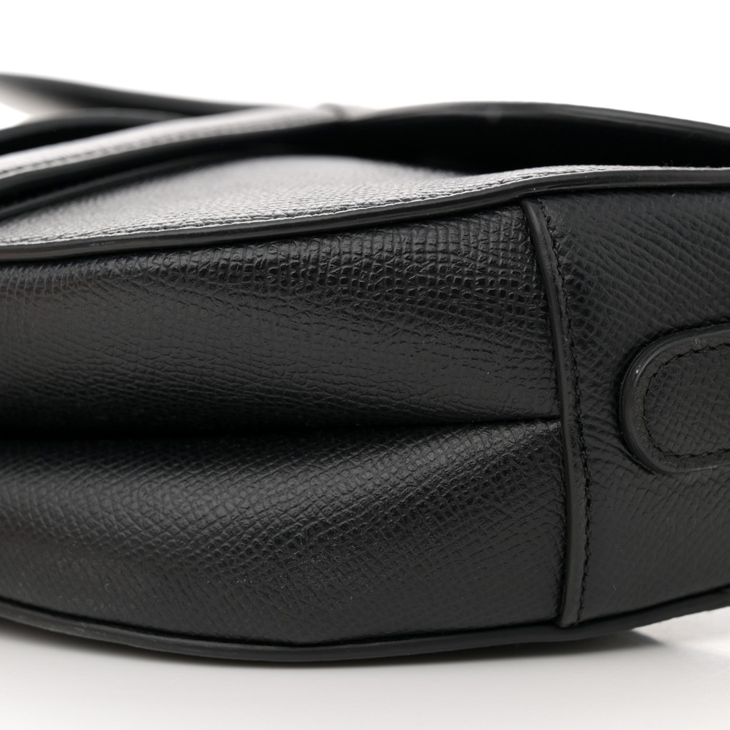 Christian Dior Grained Calfskin Saddle Bag Black 10 of 12