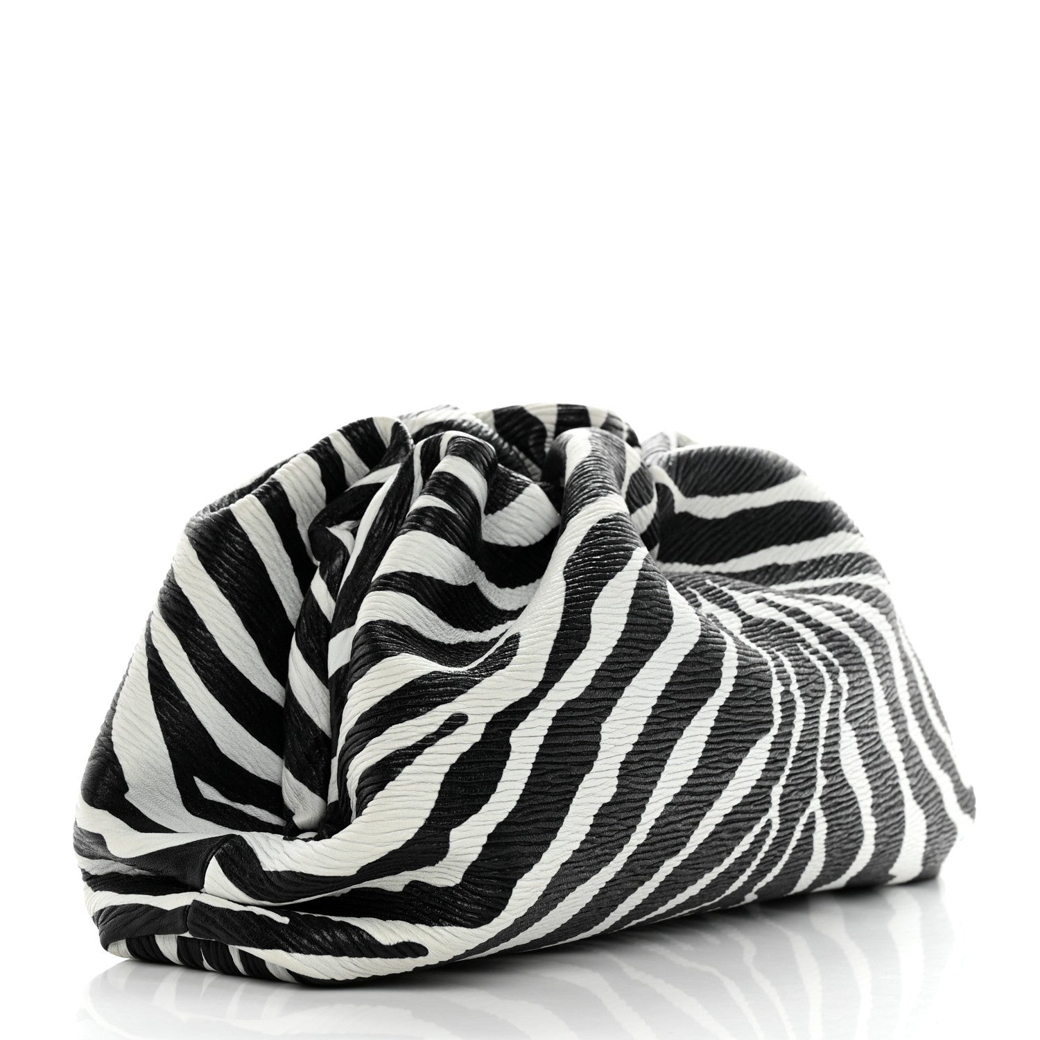 Bottega Veneta Nappa Zebra Print The Pouch Oversized Clutch White Black 3 of 8