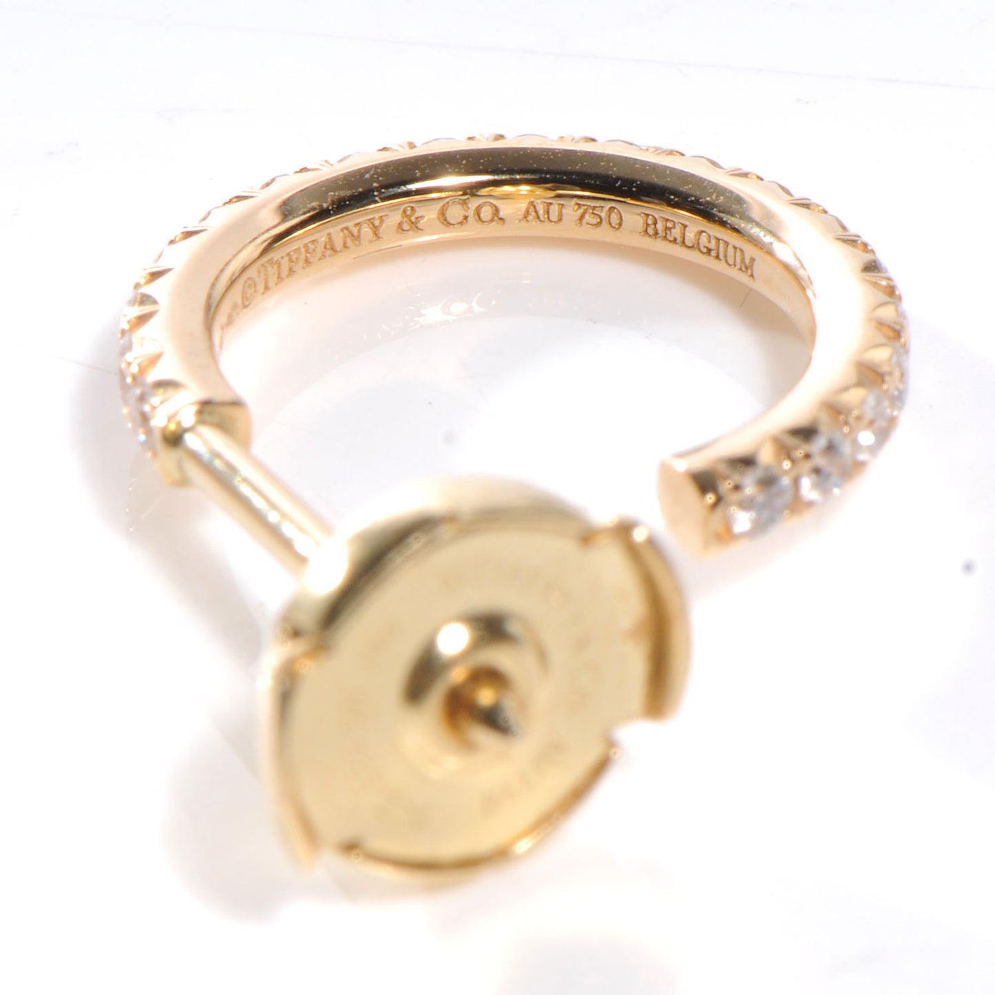 18K Yellow Gold Diamond Small Metro Hoop Earrings