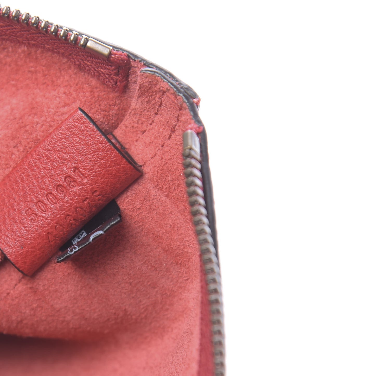 Pebbled Calfskin Medium Logo Portfolio Clutch Hibiscus Red