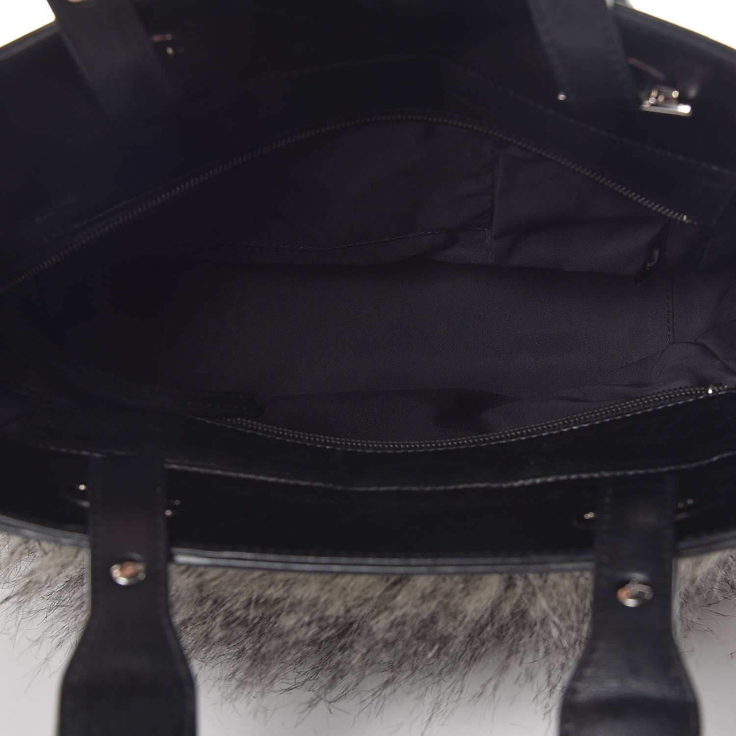 Chanel Calfskin Fantasy Fur Shopper Tote Black 5 of 13
