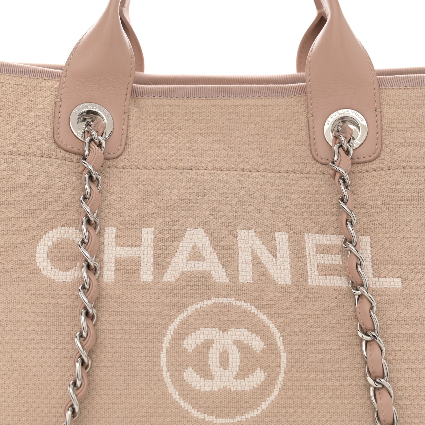 Mixed Fibers Medium Deauville Tote Beige
