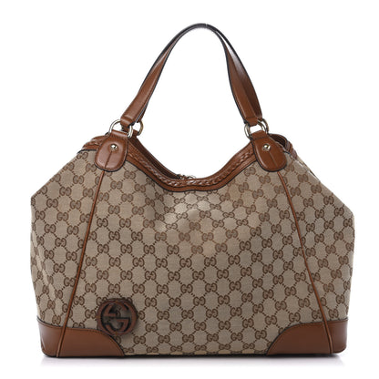 Gucci Monogram Medium Brick Lane Tote Brown 1 of 13