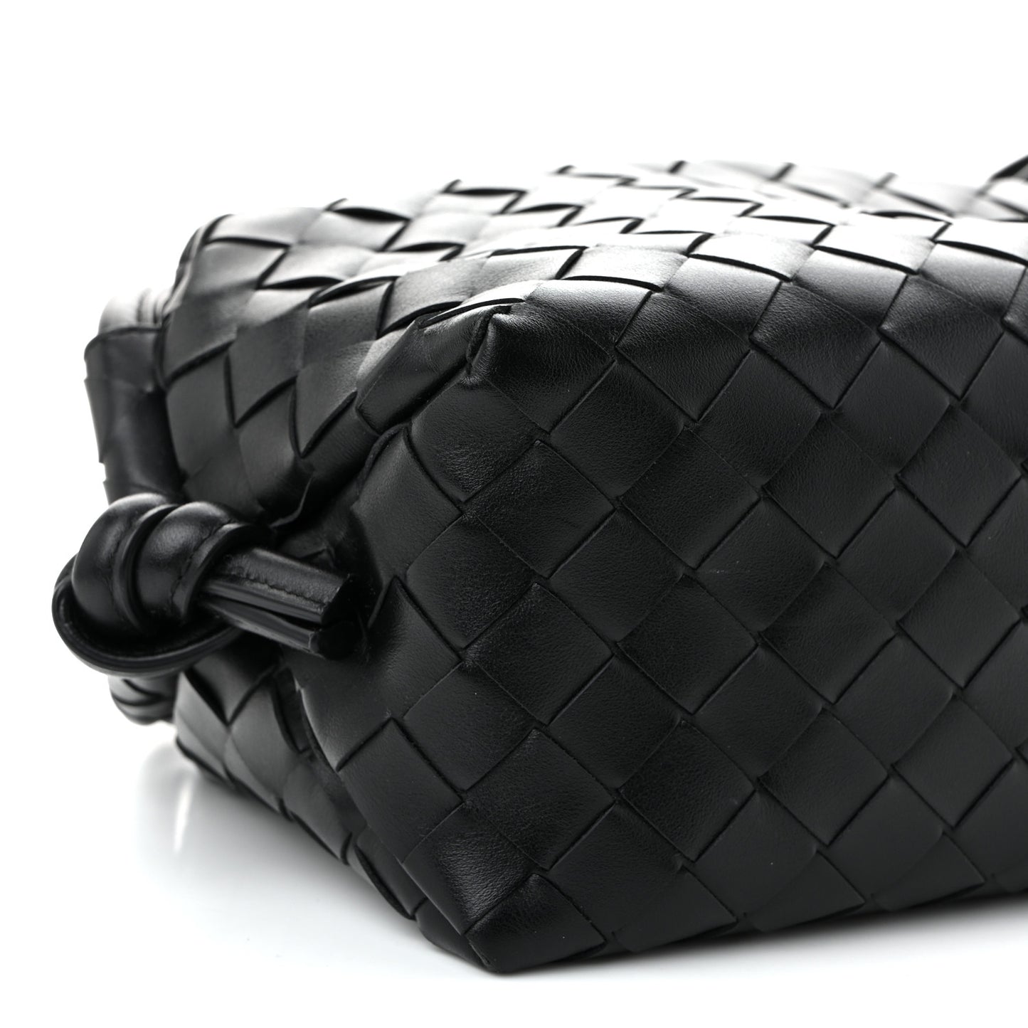 Calfskin Intrecciato Small Loop Top Handle Black