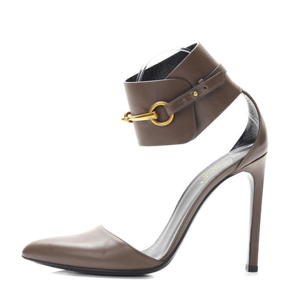Gucci Calfskin Ursula Ankle Wrap Pumps 37.5 Grey Field 1 of 15