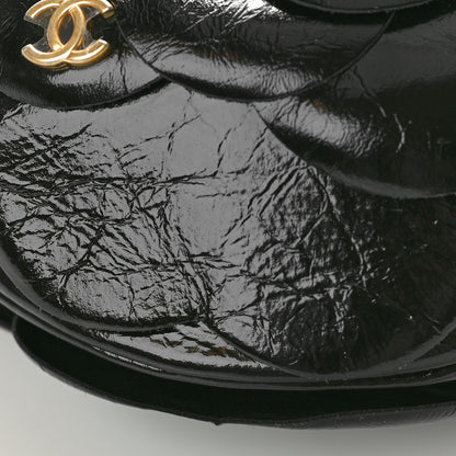 Chanel Patent Lambskin Camellia Bouquet Clutch With Chain Black 10 of 11