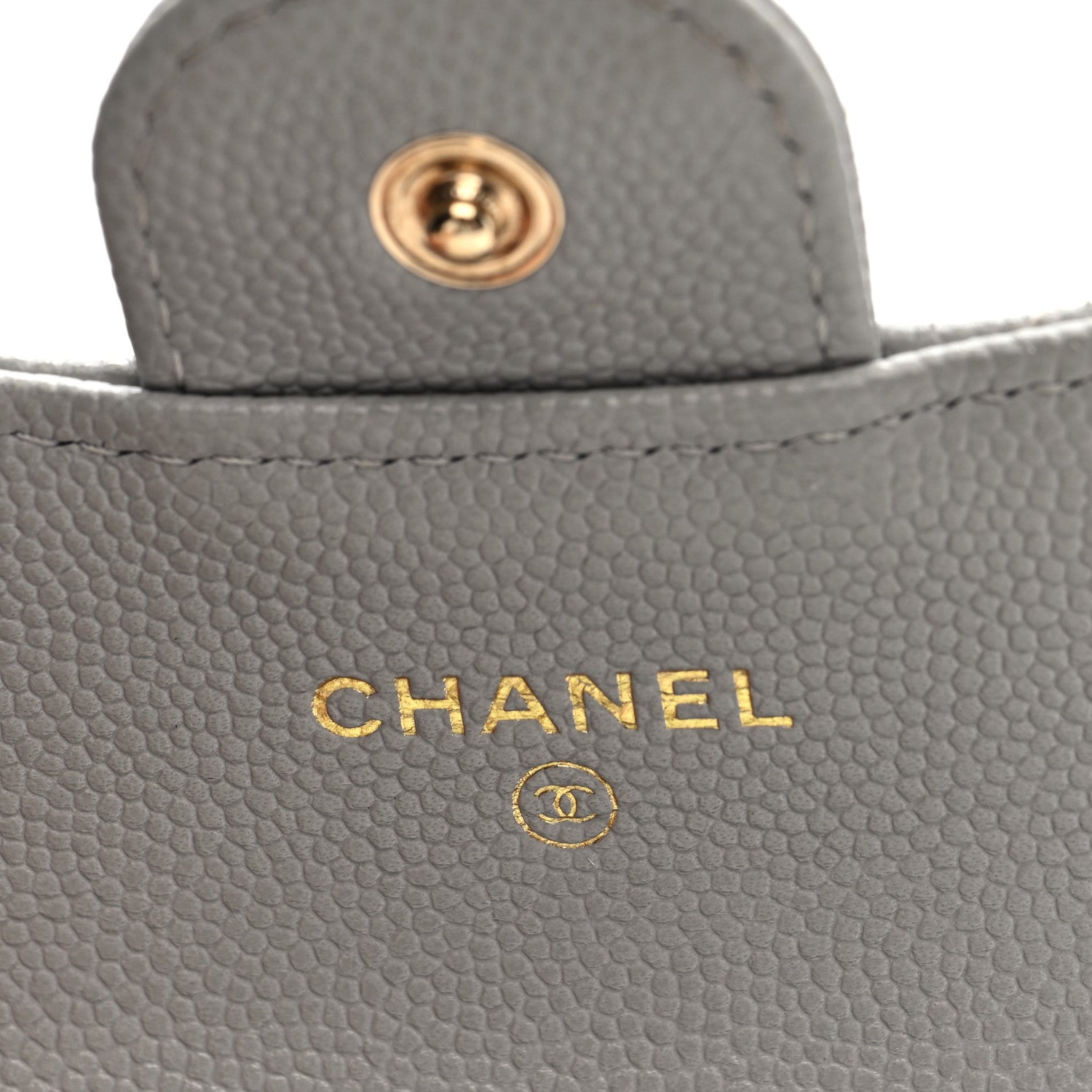 Chanel Caviar Quilted Flap Card Holder Wallet Grey 6 of 8