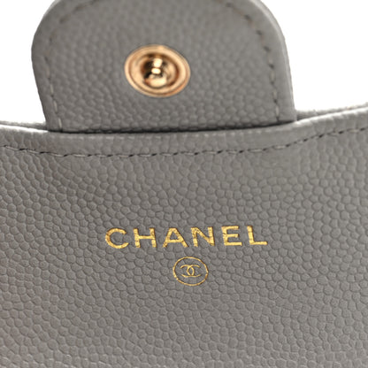 Chanel Caviar Quilted Flap Card Holder Wallet Grey 6 of 8
