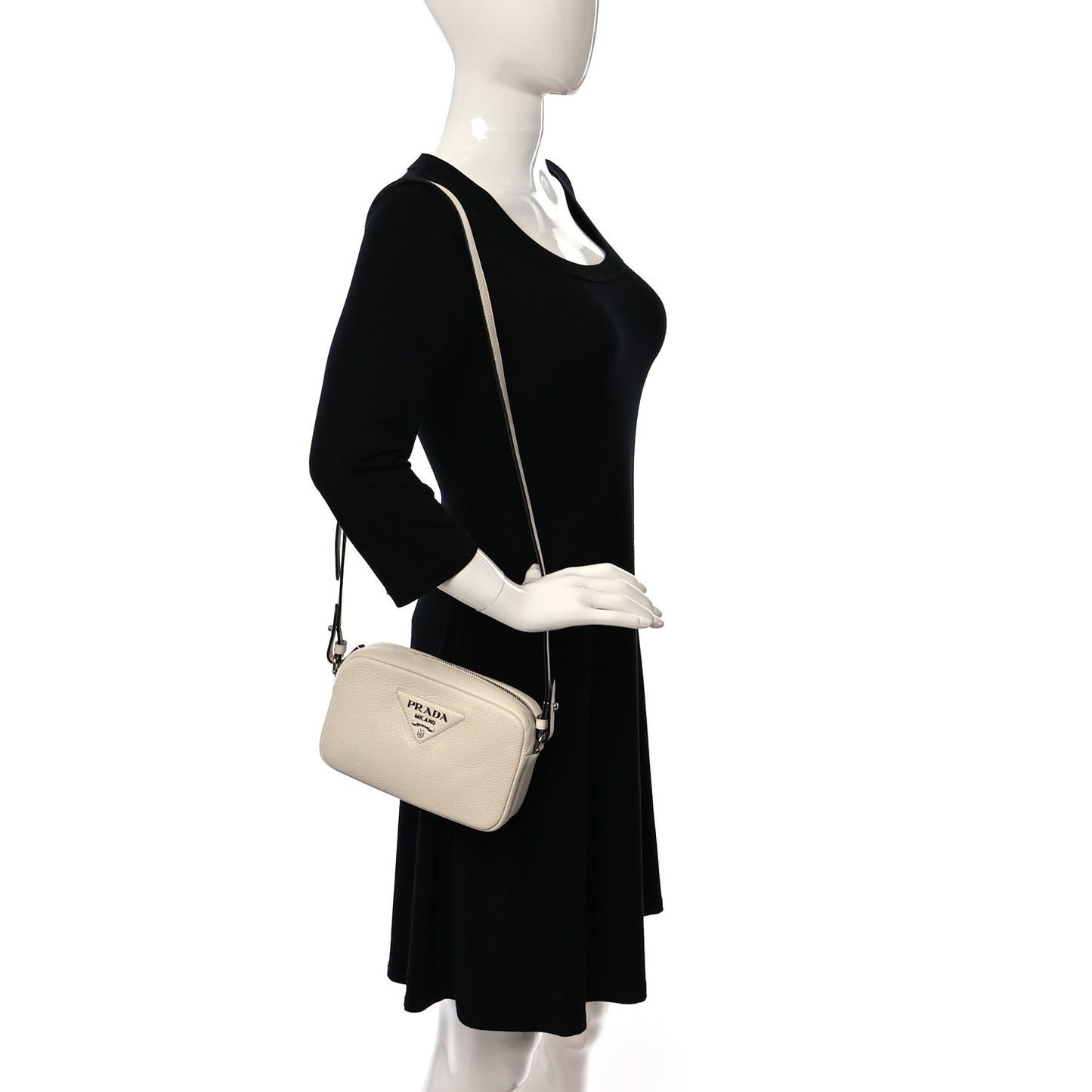 Vitello Daino Soft Small Camera Crossbody White