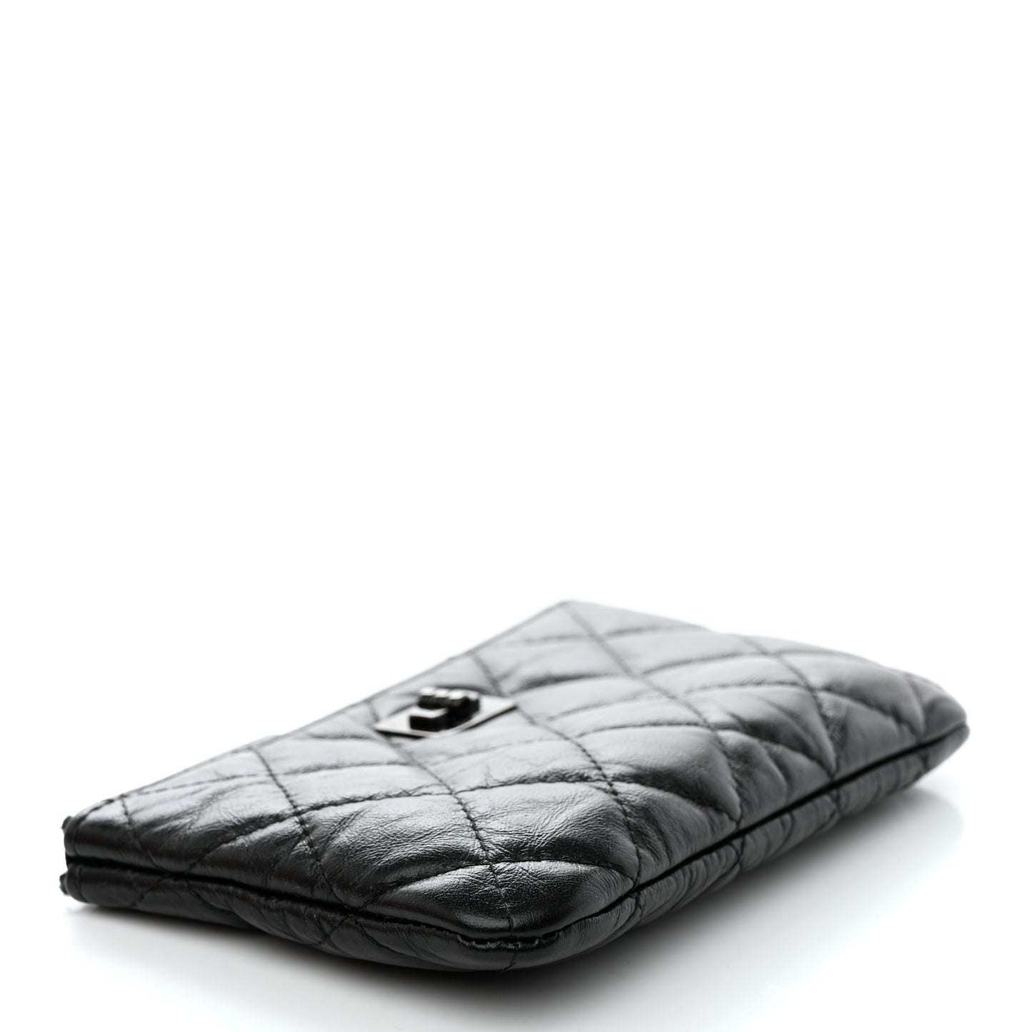 Aged Calfskin Quilted Small Reissue Cosmetic Case So Black