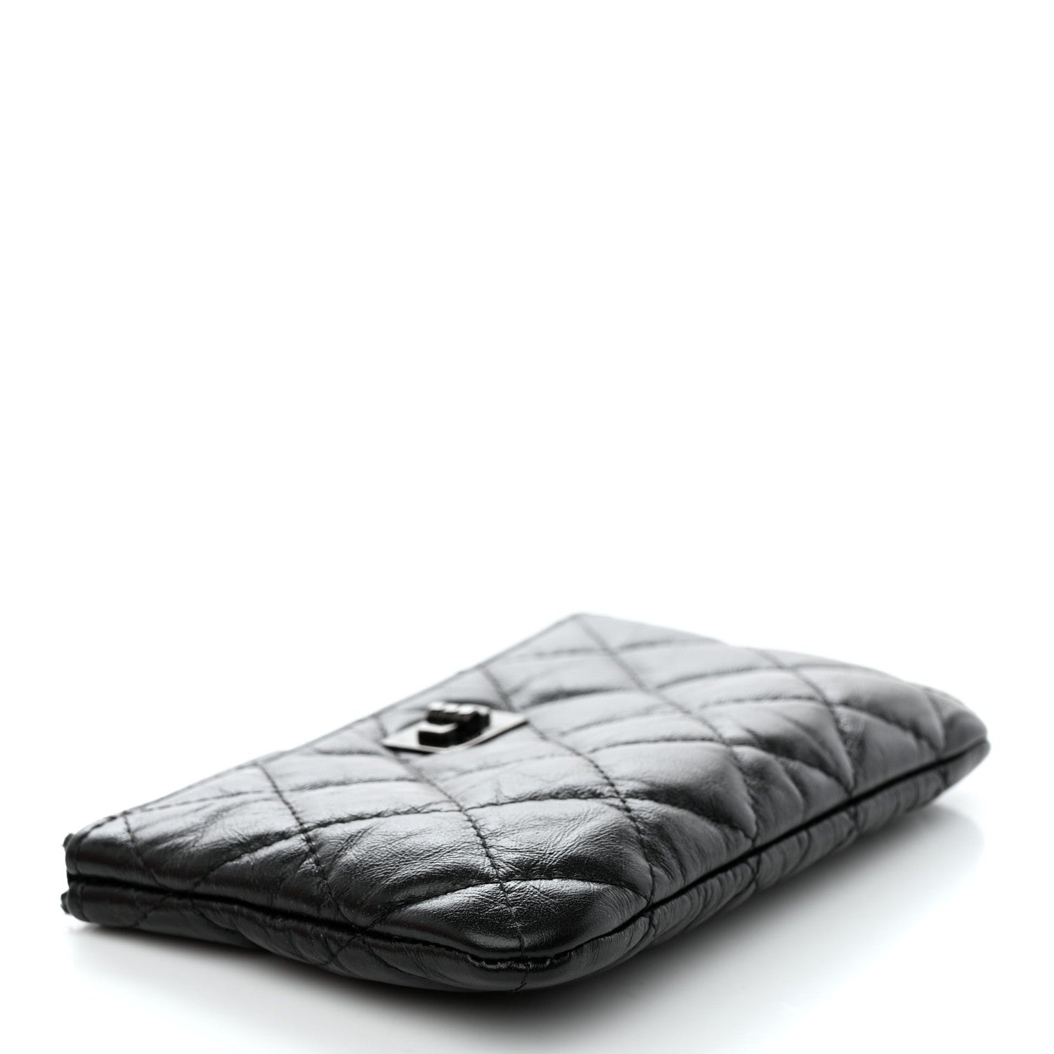 Chanel Aged Calfskin Quilted Small Reissue Cosmetic Case So Black 4 of 9