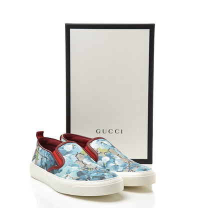Gucci GG Supreme Monogram Blooms Womens Slip On Sneakers 38 Beige Blue Navy Red 8 of 8
