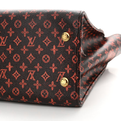 Louis Vuitton Calfskin Catogram City Steamer Cabas XXL Orange Marron 9 of 10