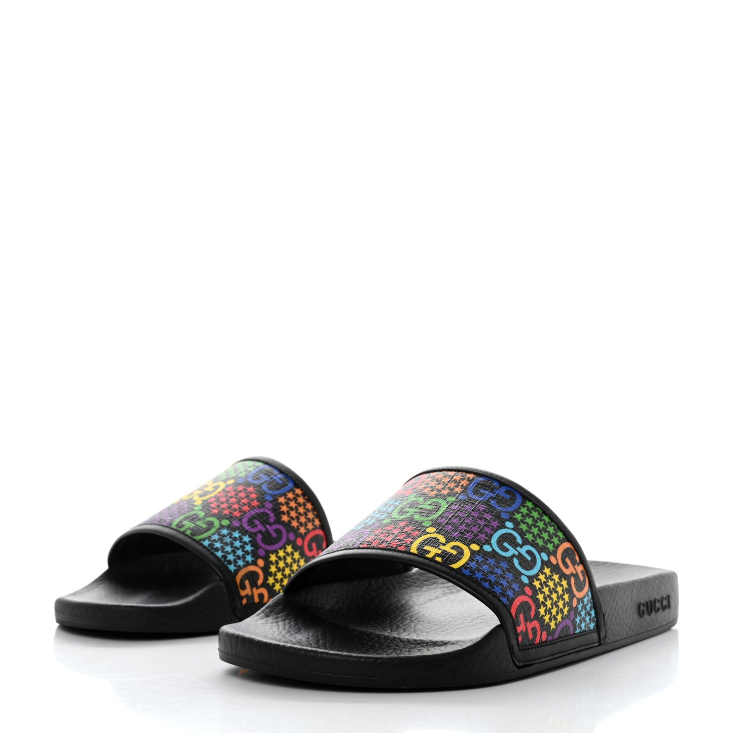 GG Supreme Monogram Psychedelic Slide Sandals 11 Black Multicolor