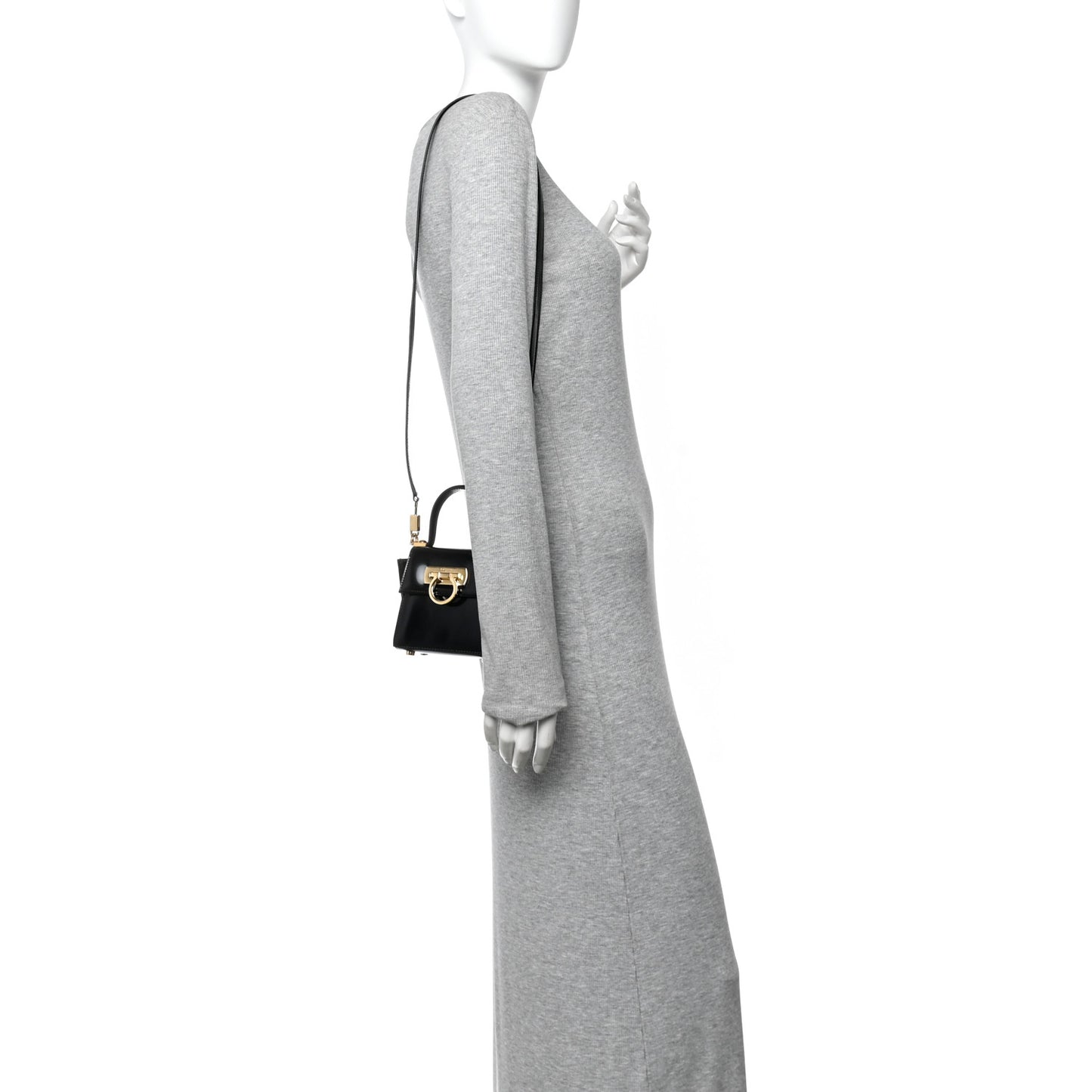 Brushed Calfskin Micro Iconic Top Handle Bag Nero