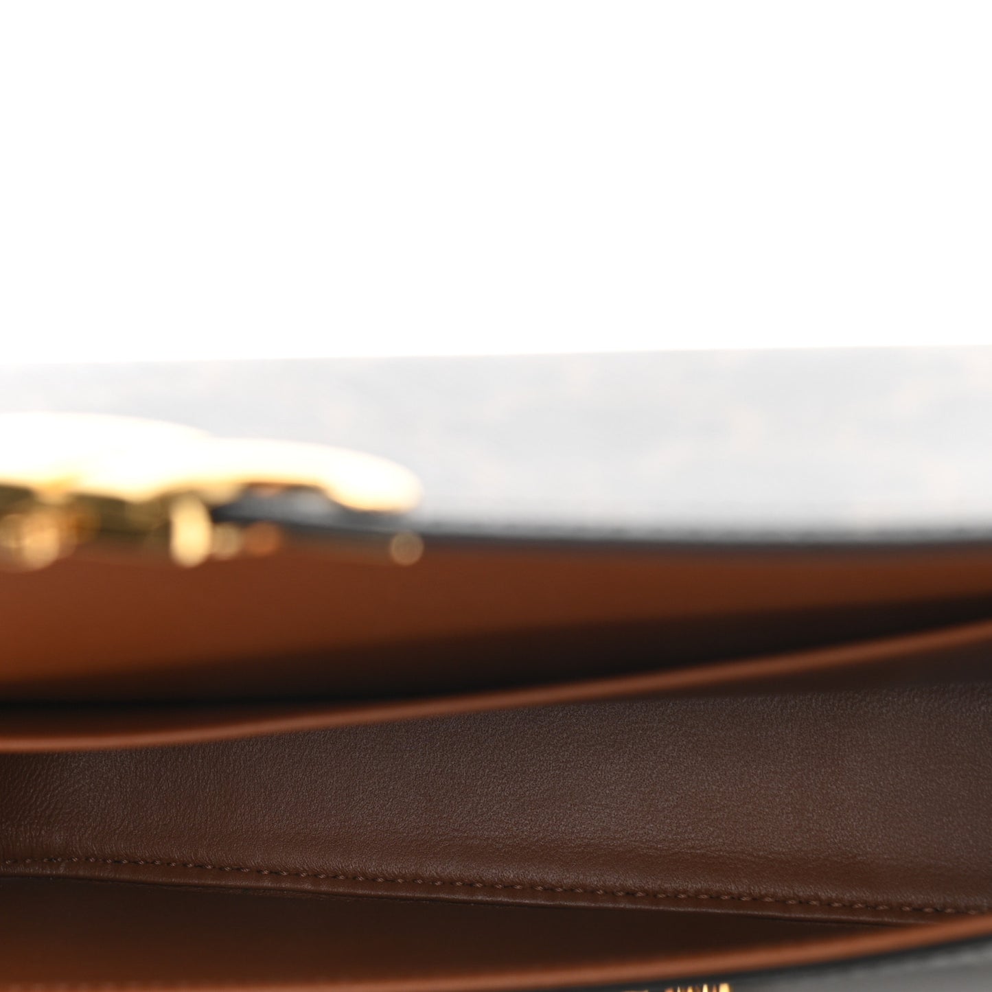 Canvas Calfskin Triomphe Shoulder Bag Tan