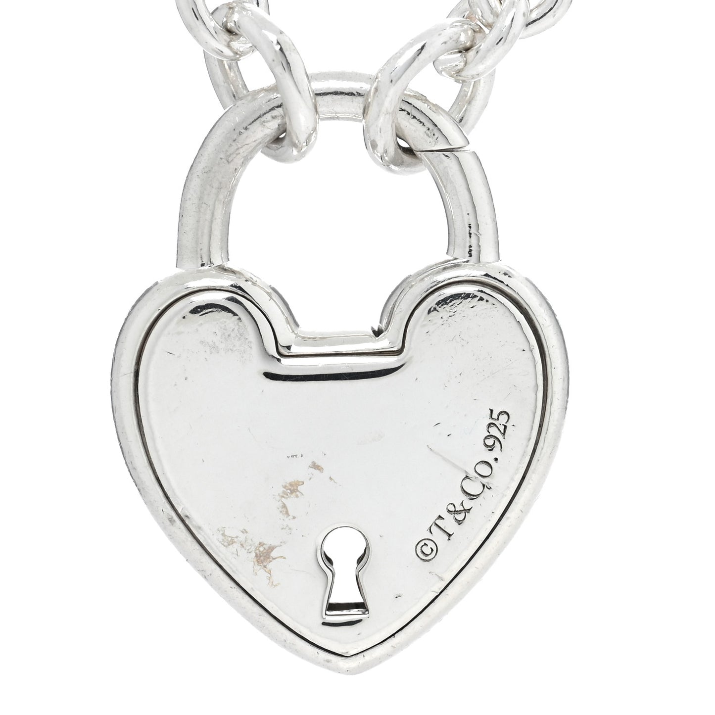 Sterling Silver Return To Tiffany Love Heart Lock Pendant Necklace