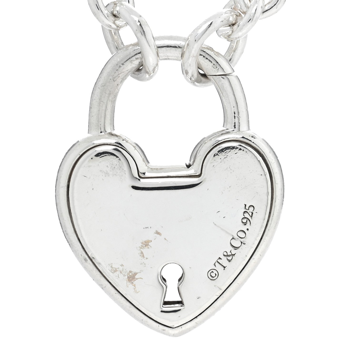 Tiffany Sterling Silver Return To Tiffany Love Heart Lock Pendant Necklace 4 of 4