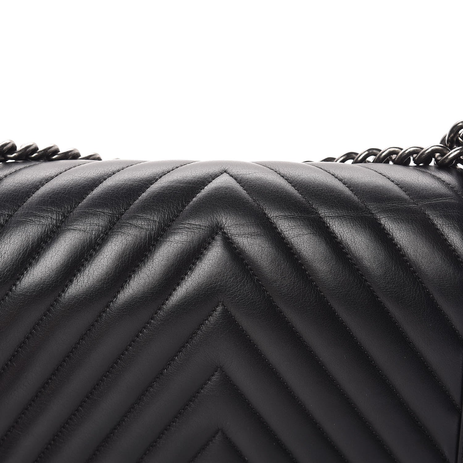 Chanel Calfskin Chevron Quilted New Medium Boy Flap Black 14 of 15