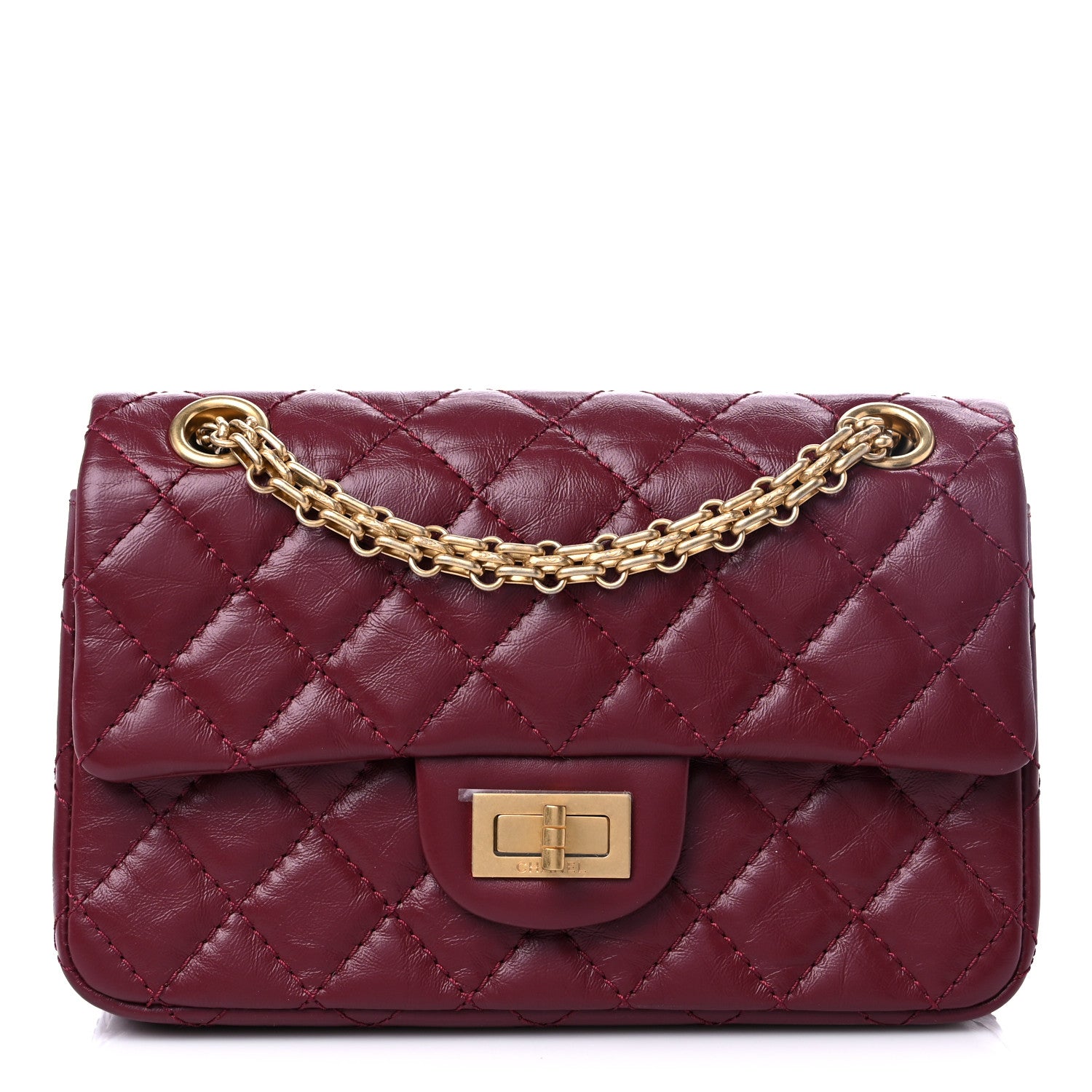 Chanel Aged Calfskin Quilted 2.55 Reissue Mini Flap Red 1 of 9