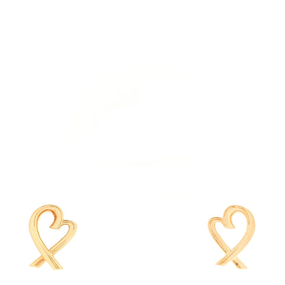 Tiffany 18K Yellow Gold Mini Paloma Picasso Loving Heart Earrings 1 of 5