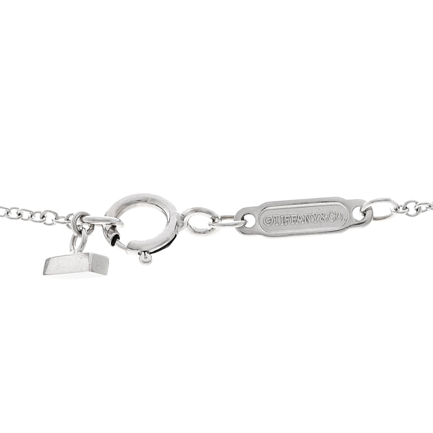 18K White Gold Large T Smile Pendant Necklace
