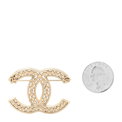 Chanel Metal CC Brooch Light Gold 2 of 3