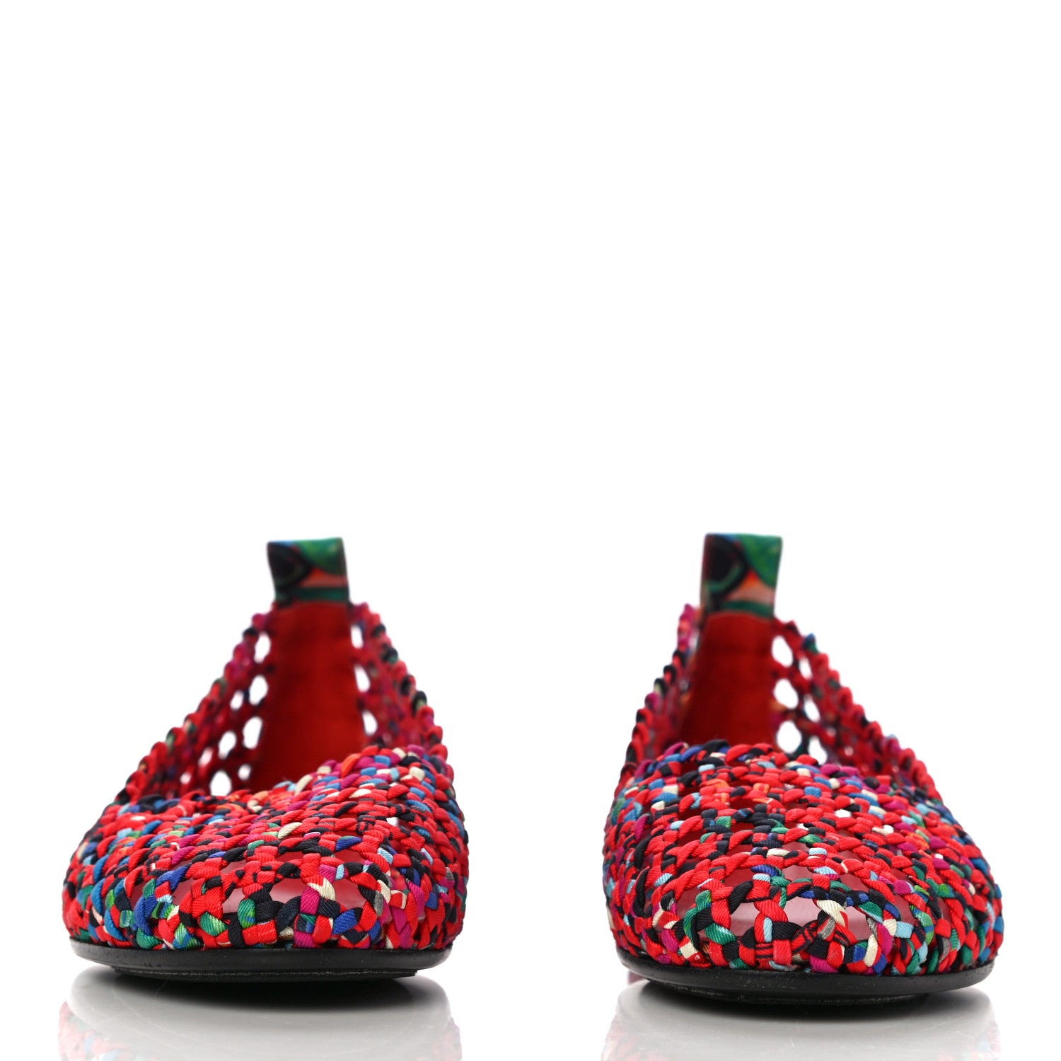 Hermes Printed Silk Braided Minorque Ballerina Flats 39.5 Multicolor 2 of 12