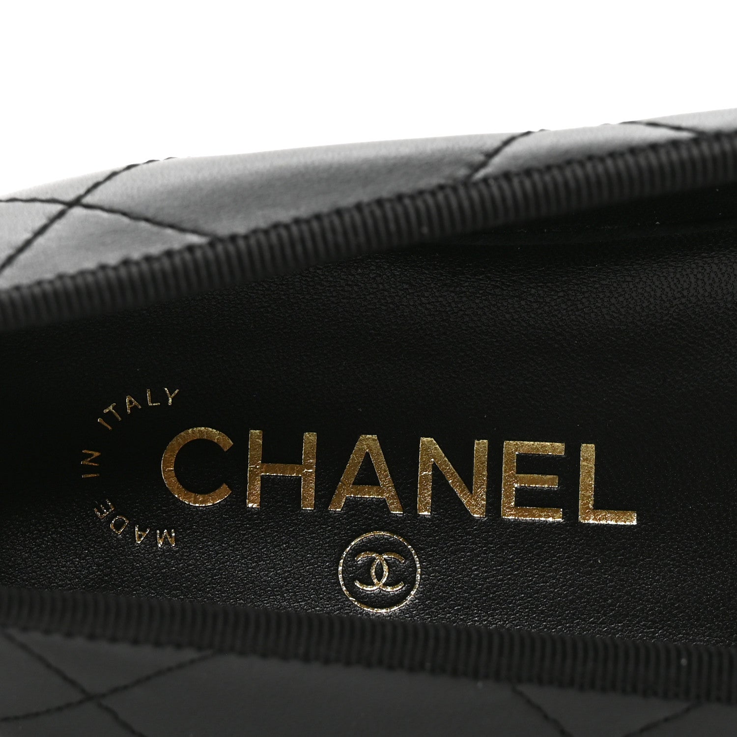 Chanel Lambskin Quilted CC Cambon Ballet Flats 38 Black White 7 of 9