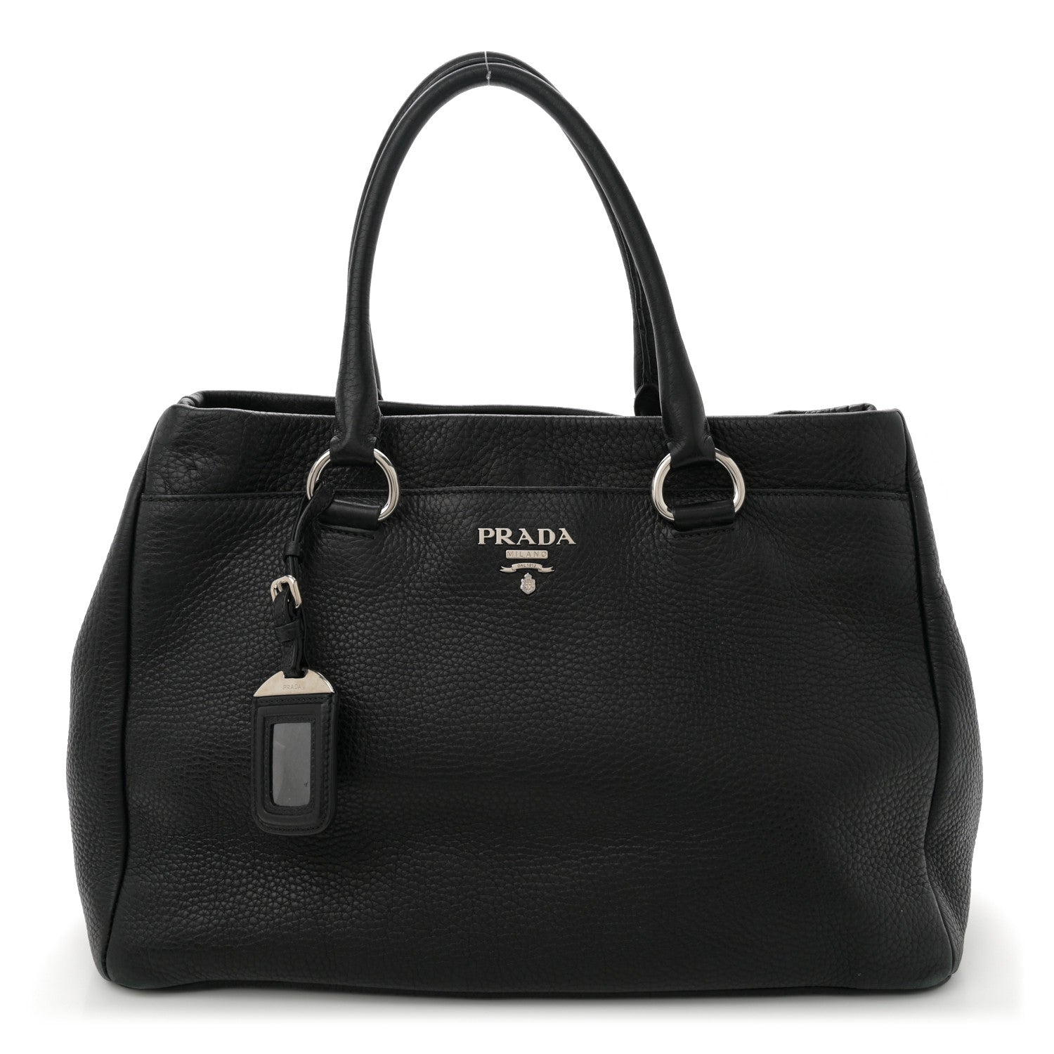 Prada Vitello Daino Tote Black 1 of 14