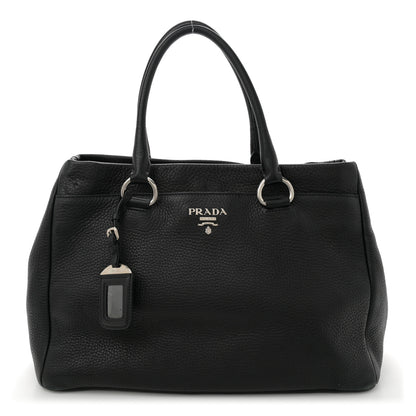 Prada Vitello Daino Tote Black 1 of 14