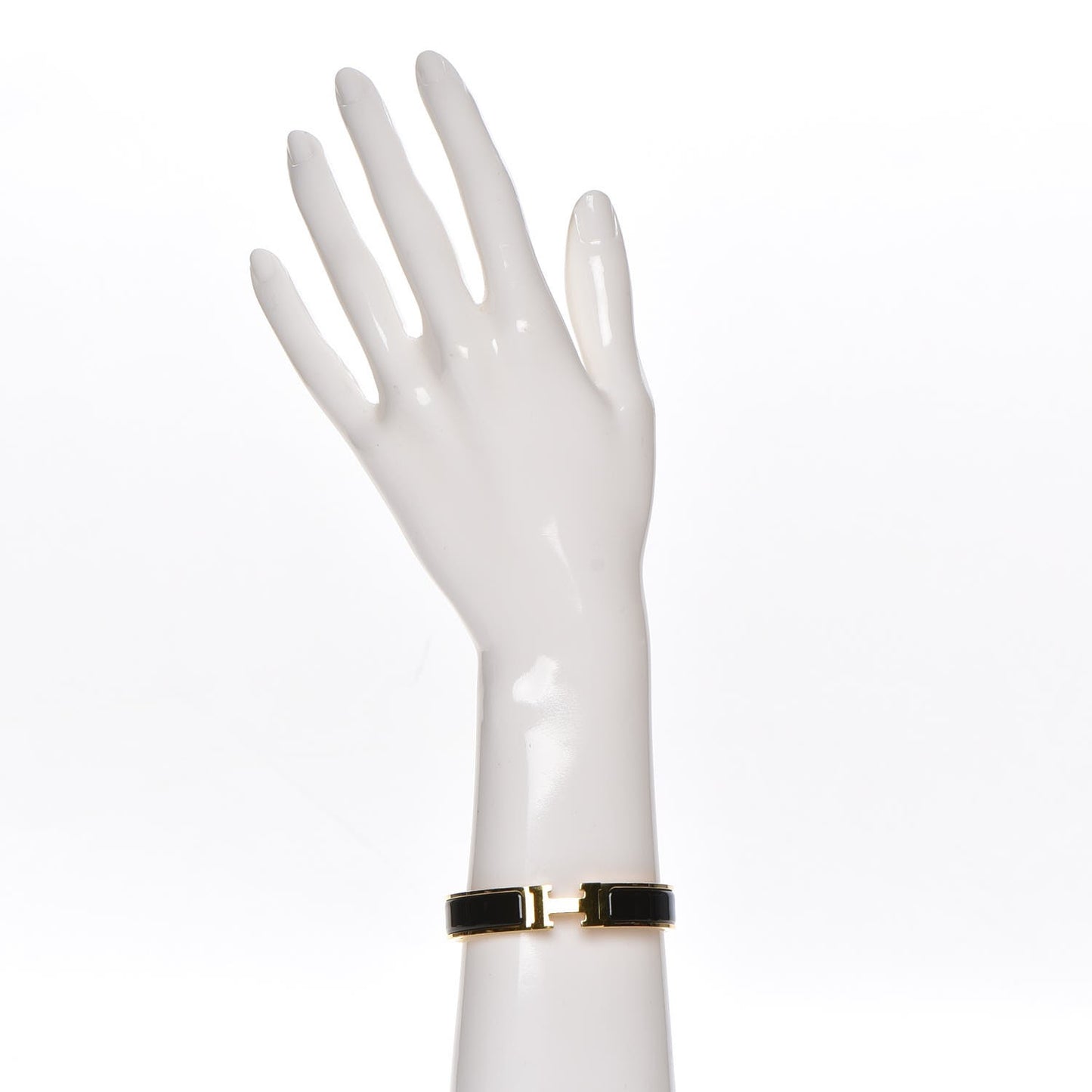 Enamel Narrow Clic Clac H Bracelet PM Black