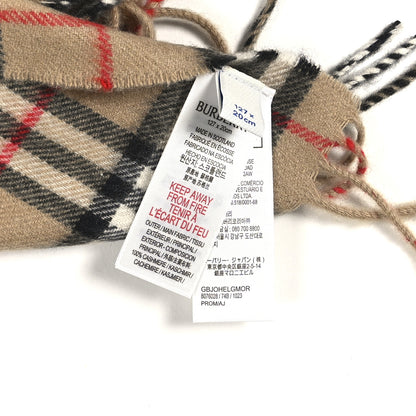 Burberry Cashmere Vintage Check Fringe Scarf Archive Beige 6 of 8