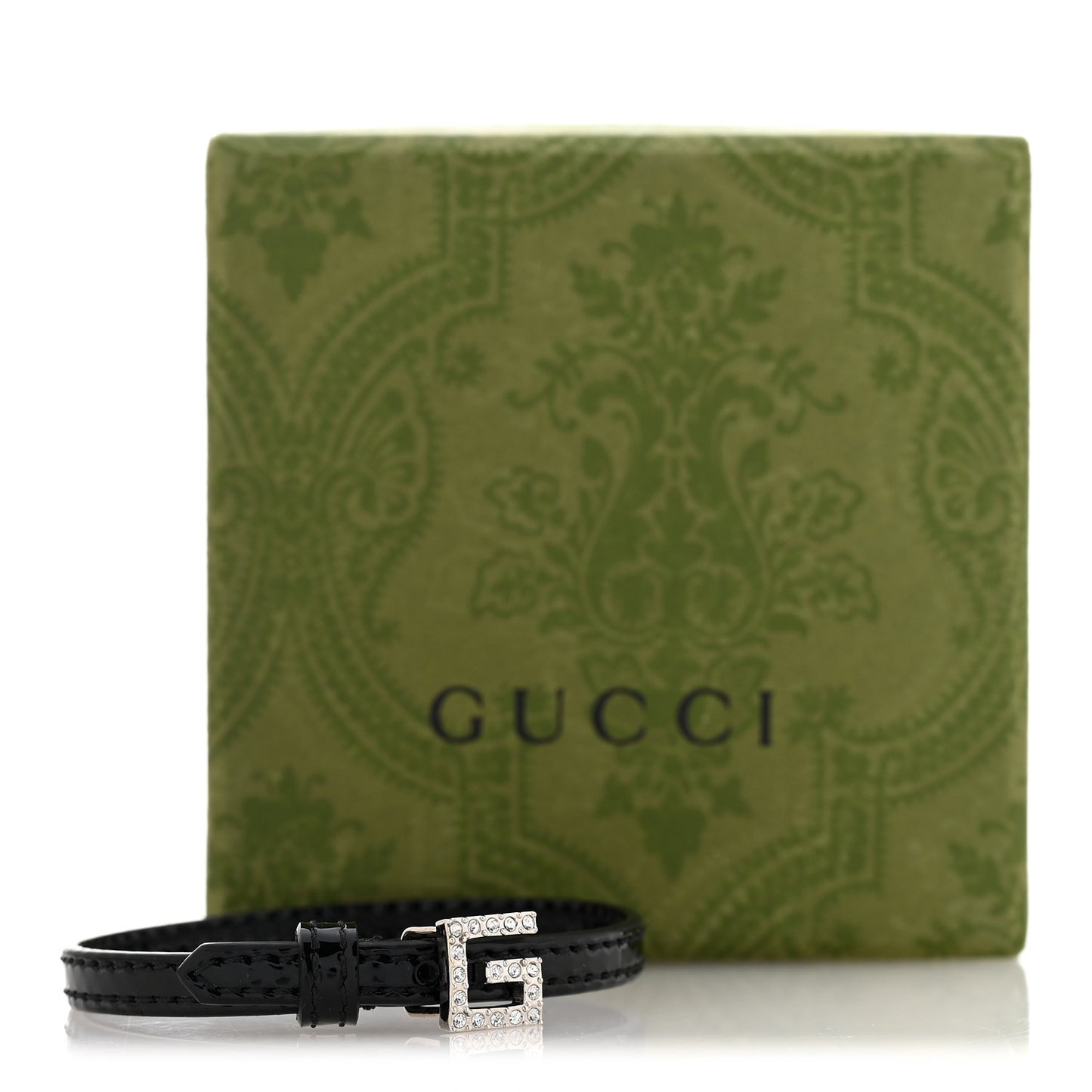 Patent Crystal G Buckle Bracelet S Black