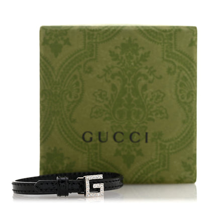 Gucci Patent Crystal G Buckle Bracelet S Black 6 of 6