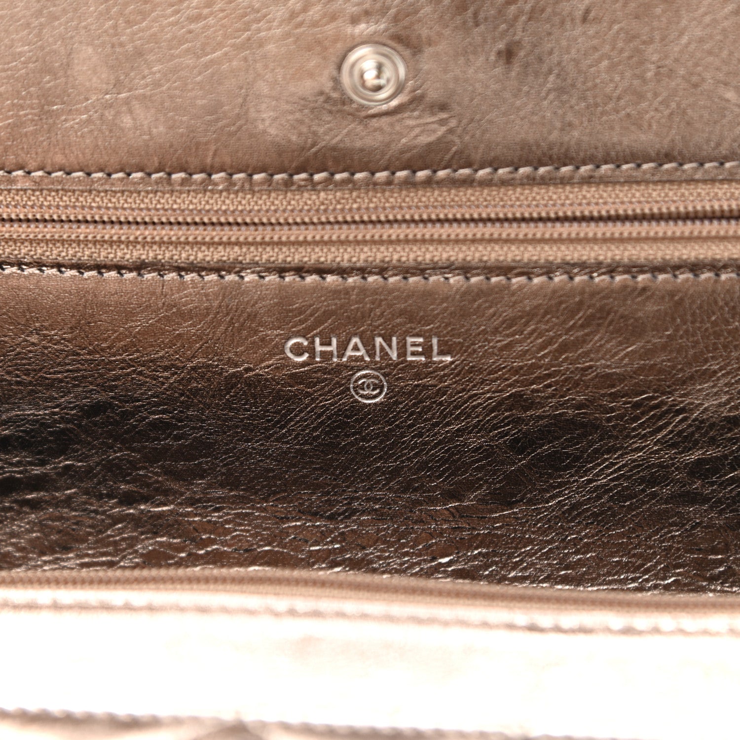 Chanel Metallic Aged Calfskin Quilted Reissue Wallet On Chain WOC Bronze 6 of 11