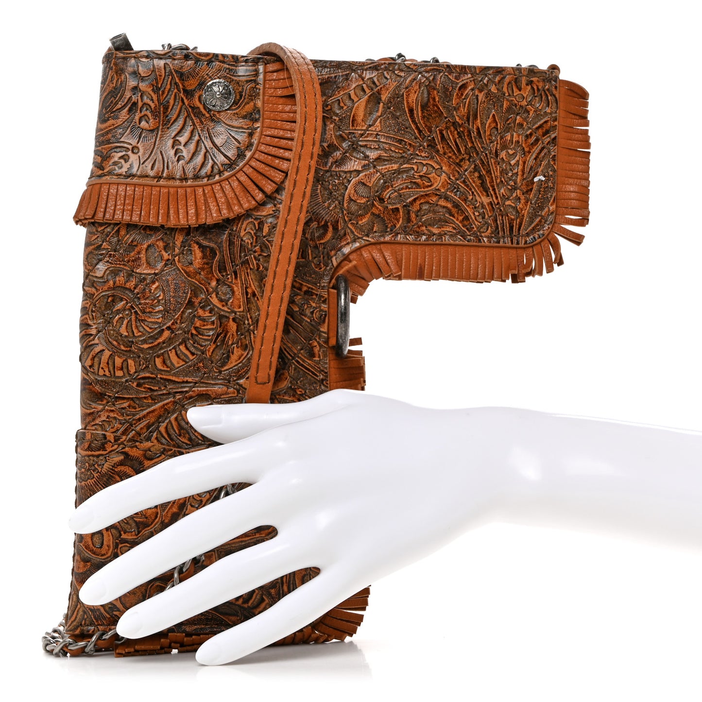 Calfskin Paris Dallas Holster Shoulder Bag Brown