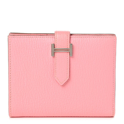 Hermes Chevre Mysore Bearn Compact Wallet Rose Confetti 1 of 7