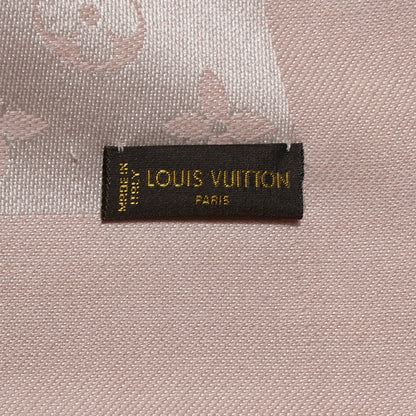 Louis Vuitton Silk Wool Monogram Denim Shawl Rose 5 of 5