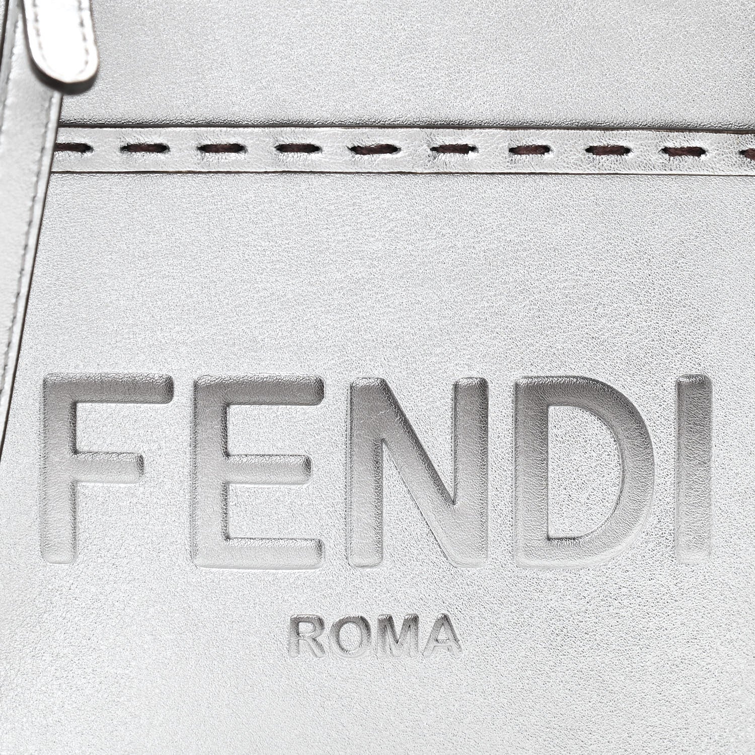 Fendi Vitello Catalan Mirror Plexiglass Mini Fendi Sunshine Shopper Tote Argento 8 of 12