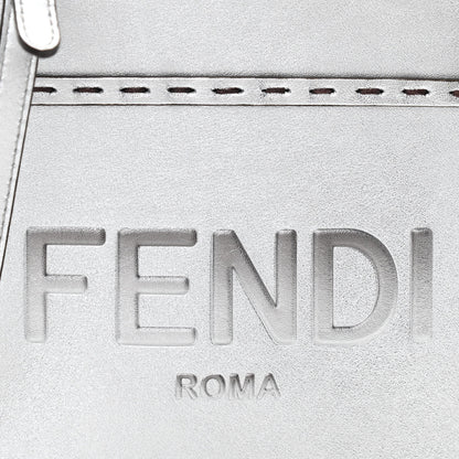 Fendi Vitello Catalan Mirror Plexiglass Mini Fendi Sunshine Shopper Tote Argento 8 of 12