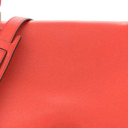 Celine Drummed Calfskin Suede Medium Trapeze Vermillion 7 of 17