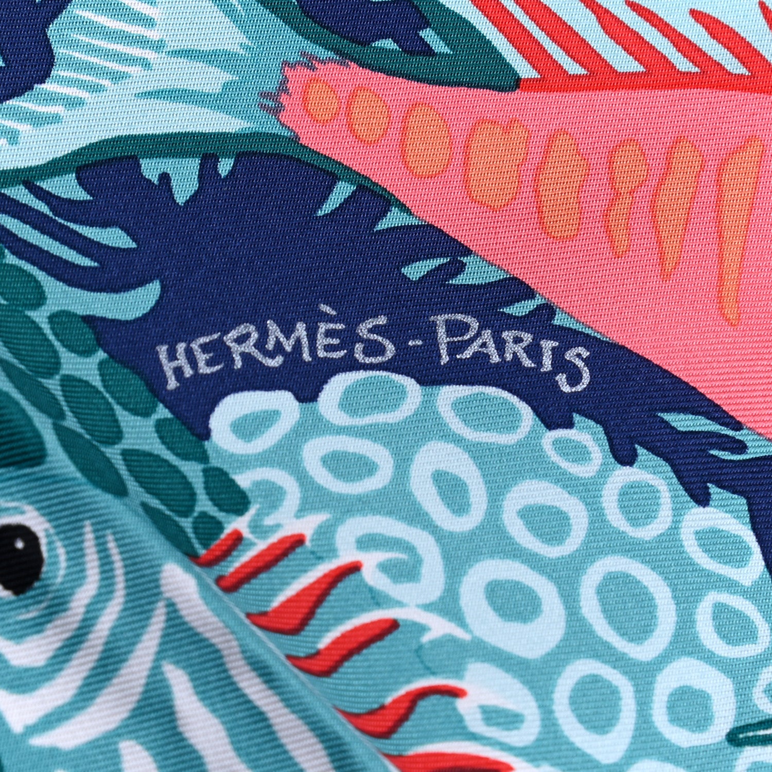 Hermes Silk Under The Waves Scarf 90 Vert Corail Aqua 2 of 7
