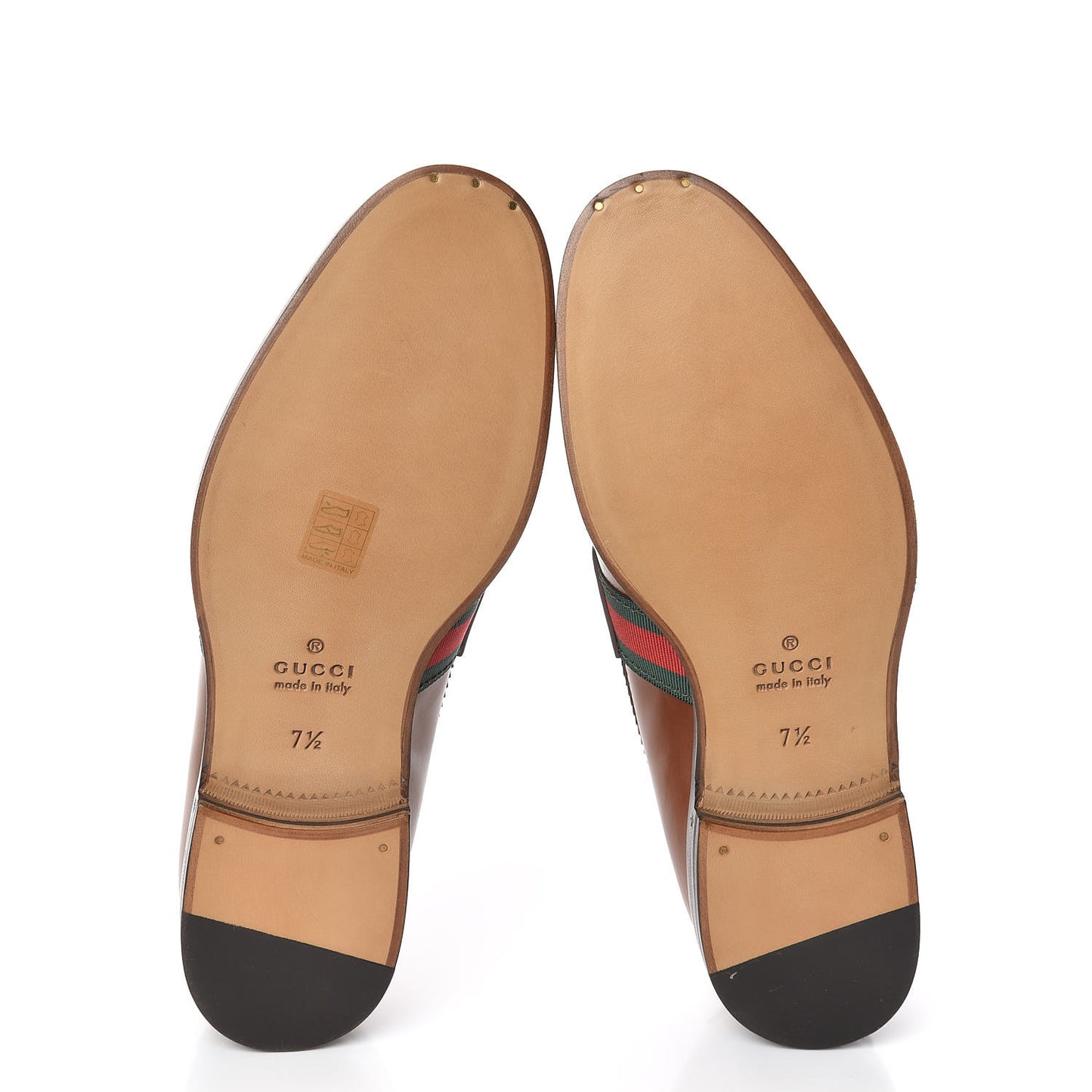 Calfskin Web Bee Mens Spirit Loafers 7.5 Cuir